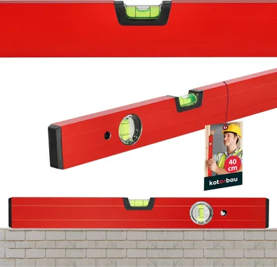 Produktbild von KOTARBAU® Aluminium-Wasserwaage Rot 40cm horizontalen & vertikalen Ausrichtung