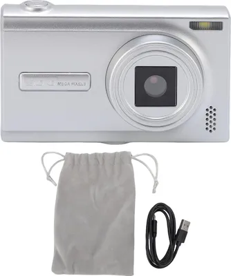 Obrázek produktu pro Digitální fotoaparát pro fotografování 50 MP 1080p HD s automatickým ostřením a multizoomem, bezzrcadlovka s 2,4palcovým displejem, cestovní, stříbrnošedý