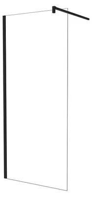 Produktbild von AICA 70x195cm Walk in Dusche 6mm NANO ESG Schwarz für Duschwand mit 73-120cm Schwarz Stabilisatorohne Tür Duschabtrennung Duschkabine