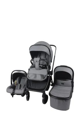 Produktbild von 3-in-1 Kinderwagen-Set (grau) stabil, komfortabel und sicher