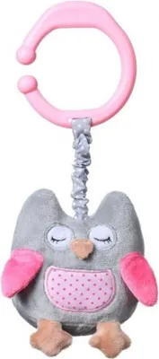 Produktbild von BabyOno Hängespielzeug mit Vibration Eule Sophia - rosa