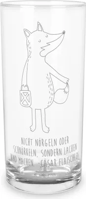 Produktbild von Mr. & Mrs. Panda Wasserglas Fuchs Laterne 200 ml - Transparent - Geschenk, Glas, Sankt Martin, Tumbler, Cocktailglas, Longdrinkglas, Positiv, Optimistisch, Trinkglas