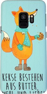 Produktbild von Mr. & Mrs. Panda Samsung Galaxy S9 Handyhülle Fuchs Keks - Türkis Pastell - Geschenk, Frieren, Liebe, Kekse, Handy Schutzhülle, Case, Weihnachtlich, Cover, Weihnachten
