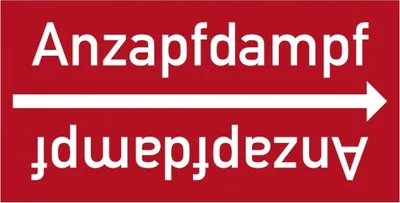 Produktbild von Dreifke® Rohrleitungsband Anzapfdampf, DIN 2403, ab Ø 15mm, rot/weiß, 33m/Rolle