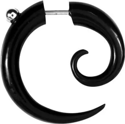 Produktbild von Fake Ohr Spirale Expander Horn Buffalo Black Dehnung - OFHOSP01.6mm