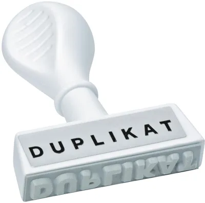 Produktbild von Textstempel -Duplikat- Packung mit 6 Stück