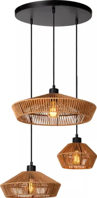 Obrázek produktu pro YUNKAI 3xE27 60W Lucide boho trojitá závěsná lampa