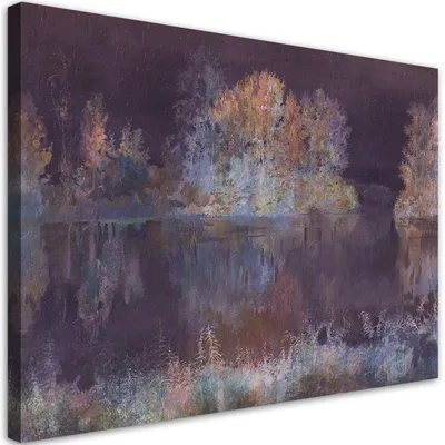 Obrázek produktu pro Obraz na plátně Pohled na jezero 120x80 cm Feeby černá nástěnná malba připravená k zavěšení