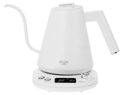 Produktbild von Adler AD 1349w Wasserkocher weiß 1 L mit langem Ausguss undTemperatureinstellung