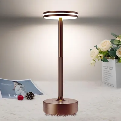 Image de Lampe de table LED sans fil, batterie rechargeable 5000mAh, variateur d'intensité, 3 températures de couleur