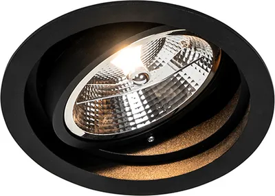 Zdjęcie produktu dla QAZQA - Nowoczesny reflektor wpuszczany czarny regulowany - Chuck 111 I Salon I Sypialnia - Okrągły aluminiowy - LED odpowiedni GU10