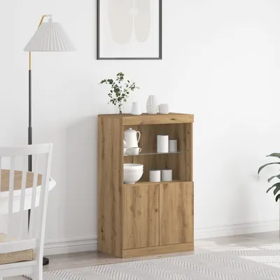 Produktbild von Möbel Sideboard mit LED-Leuchten Artisan Eiche 60x37x100 cm - Kommoden 863034