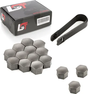 Produktbild von 15x Radschrauben Abdeckkappen Radschraubenkappe 17mm grau für AUDI PORSCHE