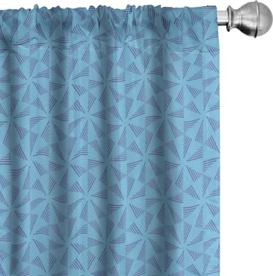 Produktbild von ABAKUHAUS Abstrakt Vorhänge, Gardinen, Modern Muster der Wiederholung Striped Triangular Motive, 2 Stück 75 x 245 cm, Himmelblau Hellblau