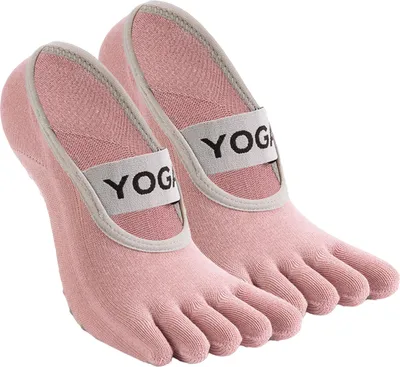 Produktbild von Zehensocken für Damen und Herren, rutschfeste Yogasocken mit Noppen, 5-Zehen-Sportsocken für Pilates, Barre, Ballett und Fitness