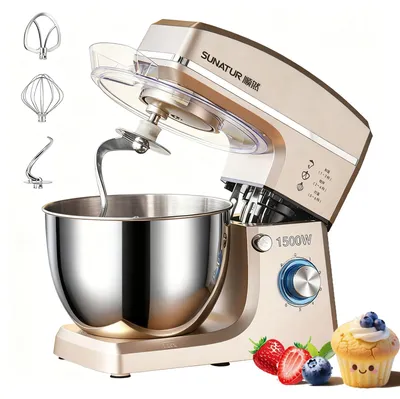 Standmixer 8L 1500W Edelstahlschüssel Silber