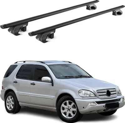 Produktbild von Dachträger Grundtäger für Mercedes ML Klasse W163 1998-2005 90kg Alu Schwarz ABE