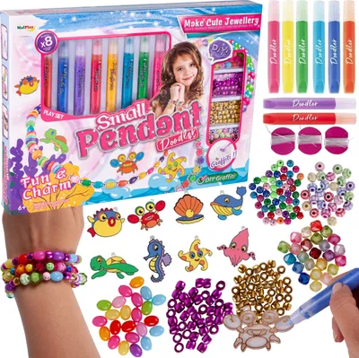 Produktbild von Malplay DIY Kreativ-Set Zur Schmuckherstellung: Perlen, Armbänder, Anhänger, Bastlen Kinderschmuck