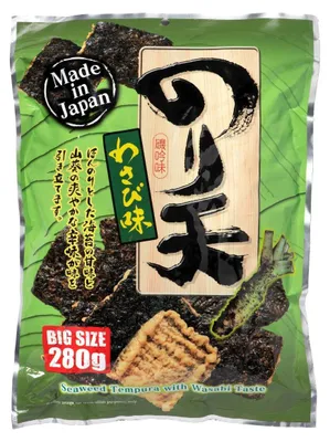 Zdjęcie produktu dla Yama Noriten Wasabi 280g – Chrupiące liście wodorostów o pikantnym smaku wasabi