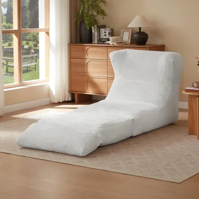 Produktbild von Relaxsessel mit Liegefunktion Polstersessel Chenille Einzelsofa Modernes Design für Wohnzimmer & Schlafzimmer Lounge Sessel Beige