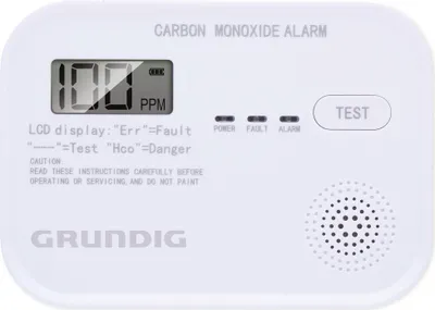 Obrázok produktu pre Detektor oxidu uhoľnatého GRUNDIG s displejom, napájaný z batérie