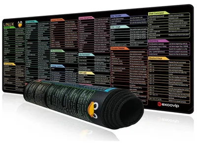 Zdjęcie produktu dla Podkładka pod mysz - Podkładka XL - 800 x 300 mm - Skróty klawiszowe Linux - Dwie warstwy