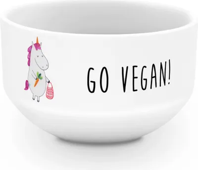 Produktbild von Mr. & Mrs. Panda Müsli Schüssel Einhorn Vegan - Weiß - Geschenk, Suppenschüssel, Veganismus, Gesund Leben, Rohkost, essen, Müslischale, Obstschale, Veganer, reisschale