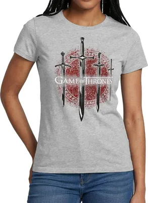 Produktbild von Spreadshirt Game Of Thrones Schwerter Der Häuser Frauen T-Shirt, XL, Grau meliert