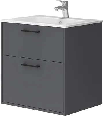 Produktbild von Waschbeckenunterschrank Vicco Lanco Anthrazit 61 x 61.5 cm mit Waschbecken, Model 54270