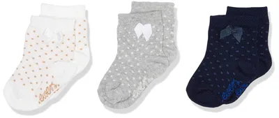 Immagine prodotto di Calzini per neonati e bambini, confezione da 3 paia, per bambine, con fiocco, produzione europea