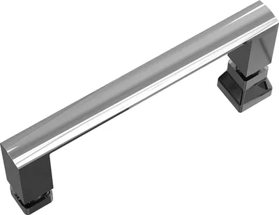 Produktbild von Glas Türgriff mit Bügelgriff - Zinklegierung - verchromt - 1 Stück
