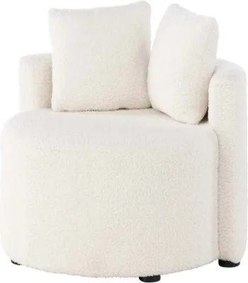 Produktbild von FURNLUX Kinderzimmersofa Kelso Beige Und Schwarz 59cm / Hauptfarbe: Beige / Abmessungen: 59 x 56 x 45 cm