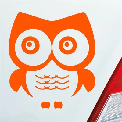 Produktbild von Auto Aufkleber Eule Owl Uhu Vogel Bird süß Tier Musik 10x11 cm Orange Sticker Heckscheibenaufkleber