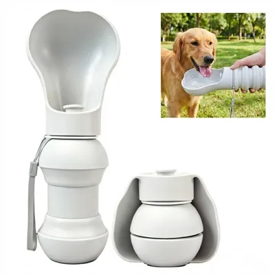 Produktbild von Hundetrinkflasche Faltbar 300ml - Tragbare Trinkflasche mit Silikon-Trinknapf