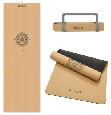 Produktbild von Yogamatte 183x61 cm, Kork und Naturkautschuk, rutschfest, für Fitness
