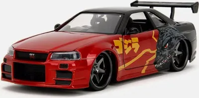 Produktbild von NISSAN Skyline GT-R 2002 Rot und Schwarz - GODZILLA, JAD35133, Maßstab1/24, JADA TOYS