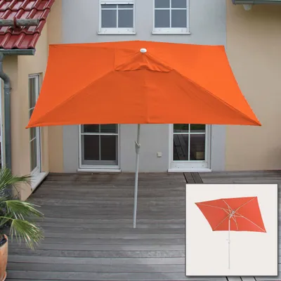 Produktbild von Sonnenschirm N23, Gartenschirm, 2x3m rechteckig neigbar, Polyester/Alu 4,5kg UV-Schutz 50+ - terracotta