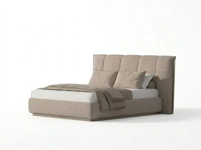 Produktbild von Bett Schlafzimmer Doppelbett moderner Stilein weiches Bett beige