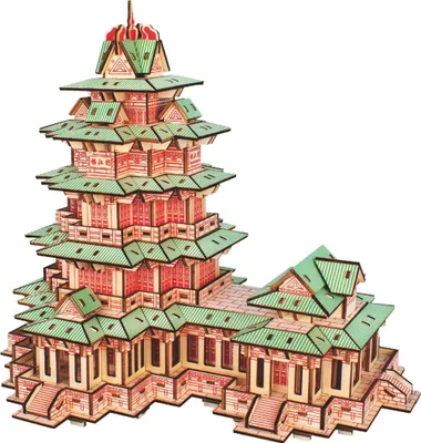 Zdjęcie produktu dla Drewniane puzzle 3D Woodcraft Wieża YueJiang