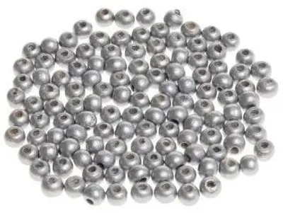 Obrázok produktu pre Drevené korálky na navliekanie, strieborné, 8 mm, 120 ks – Brewis