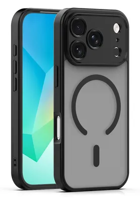 Zdjęcie produktu dla TelForceOne Mag Matt, Pokrowiec, Apple, iPhone 17 Pro Max, 17,5 cm (6.9"), Przezroczysty, Czarny
