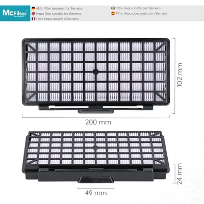 2x HEPA-Filter + 2x Motorfilter für Siemens VSQ5X1230