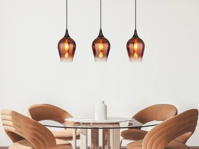 Produktbild von Ausgefallene LED Pendelleuchte 3-flammig hängende Lampe für Esstisch, B: 83cm