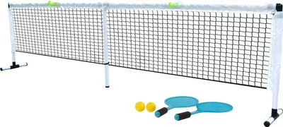 Produktbild von Scatch Tennis-Set mit 1x Netz, 2x Schlägern und 2 Bällen, Netzgarnitur Kombi, Freistehendes Freizeit-Netz für Badminton, Street-Tennis und andere Sportarten, Mehrfarbig