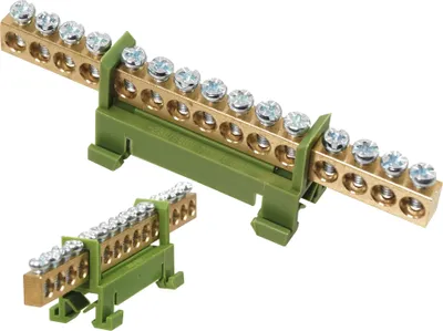 Produktbild von Sammelklemme für Hutschiene PE Schutzleiterklemme Verteilerklemme grün 15 x 16mm²