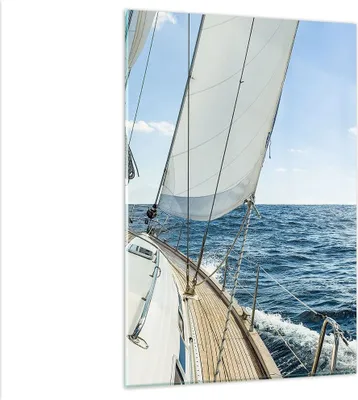 Produktbild von Bilder auf glas - Einteilig - Meer Kreuzfahrt Segel - 80x120cm - Glasbilder - Wandbilder - Bilder - zum Aufhängen bereit - Wanddekoration aus Glas - Glas Bilder - Wandbild auf Glas - GPA80x120-3647
