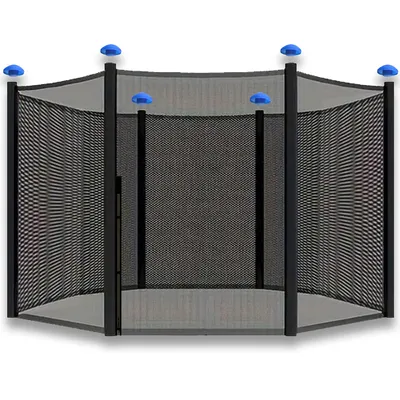 Produktbild von Trampolin Sicherheitsnetz Ersatznetz Ø 396 cm – 6 Pfosten außenliegend inkl. Kappen – Trampolin Zubehör rund