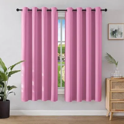 Obrázek produktu pro Uniqoos® Sada 2 kusů termožaluzií, světle růžová – 2 x 158 x 106 cm, 100% polyester, 8 stříbrných kroužků, zajišťují zatemnění a tepelnou izolaci