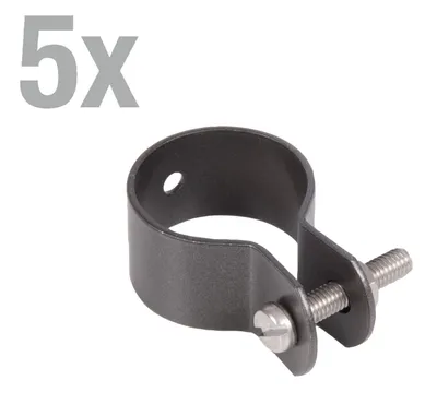 Immagine prodotto di Alberts 837334 Morsetto per puntoni, zincato, plastificato antracite-metallico, morsetto Ø 48 mm, set di 5