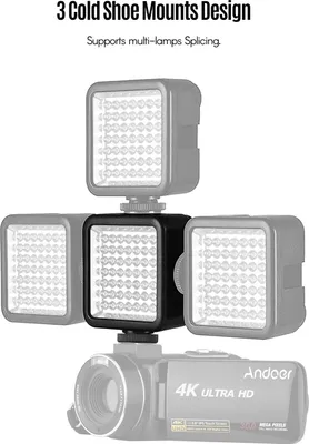Zdjęcie produktu dla Andoer IR49S mini lampa noktowizyjna IR, fotografia w podczerwieni do kamery wideo, kamera, wbudowany akumulator z 3 mocowaniami na zimną stopkę, nagrywanie vlogów
